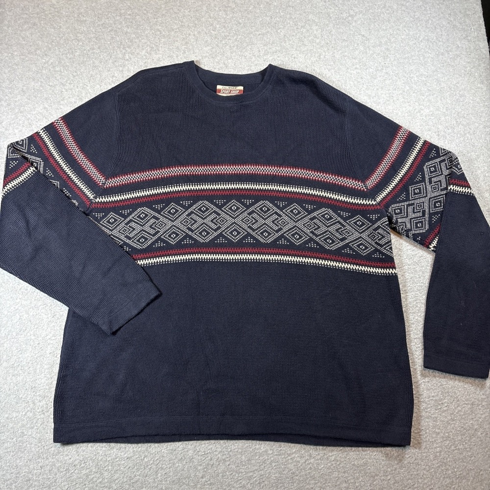 VTG navy blue Eddie Bauer Sport Shop Heavy crewneck sweater Men's 2XL 90s